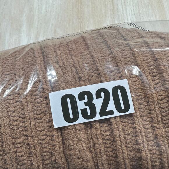 FLX Camel Brown Ribbed Knit Full Zip Sweater Jacket Drawstring Pockets Large - Picture 14 of 14